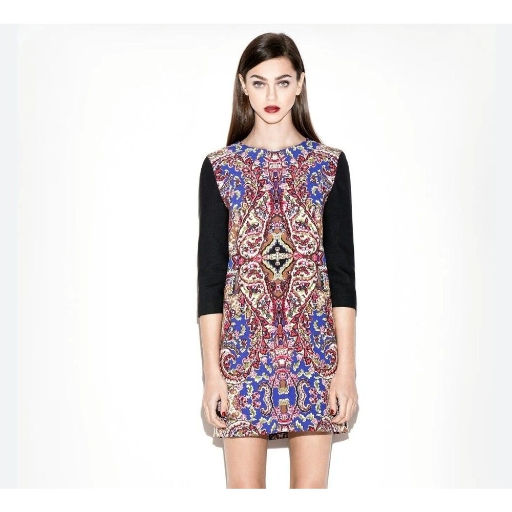 NWT Rachel Zoe Long Sleeve Lined Dress Size 2 Black Zipped